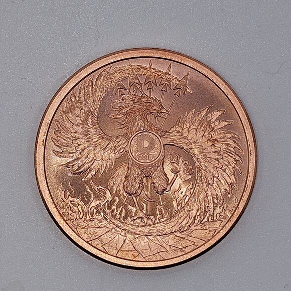 2018 Silver Shield 2 oz Copper Round | Phoenix Rising | .999 Fine CU - Picture 2 of 3